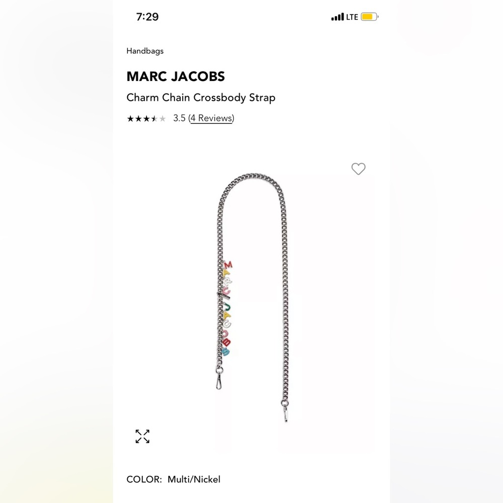 Marc jocobs chain crossbody strap